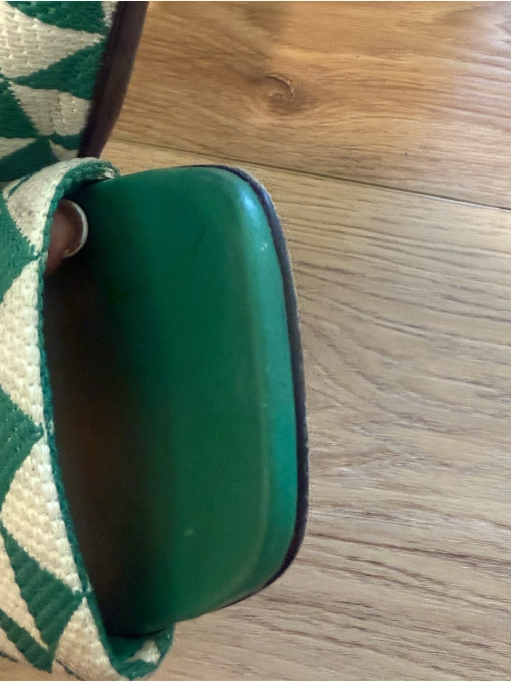 Authentic Prada Green and White Geometric Slide Mules - Picture 6 of 11